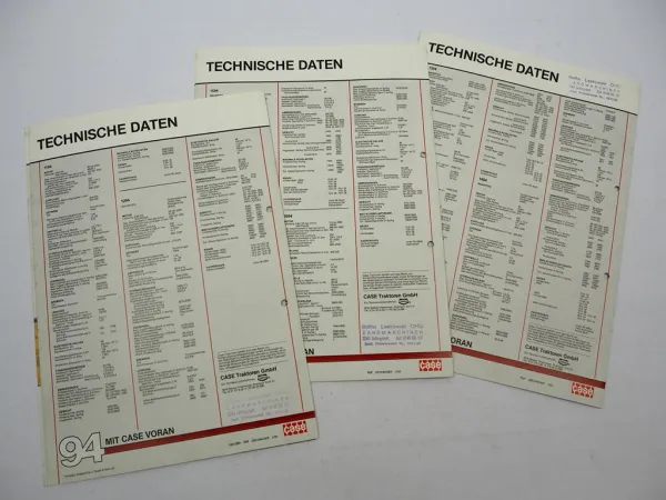 3x Original Prospekt Case 1194 1294 1394 1494 1594 1694 Schlepper 1984