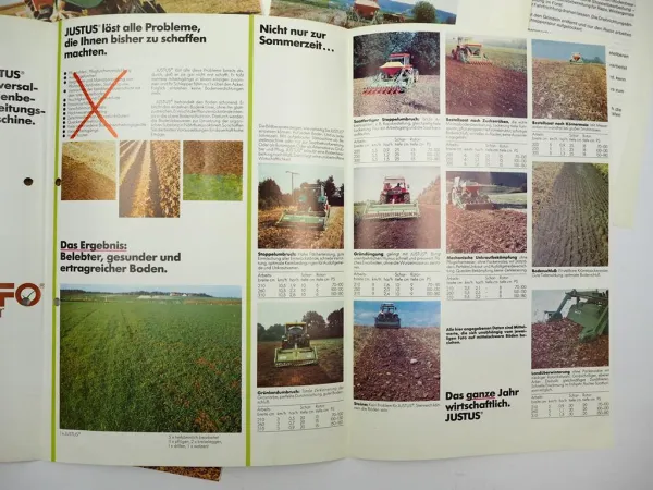 3x Original Prospekt Einsatzbericht Justus Justine Infoagrar Landtechnik 1979