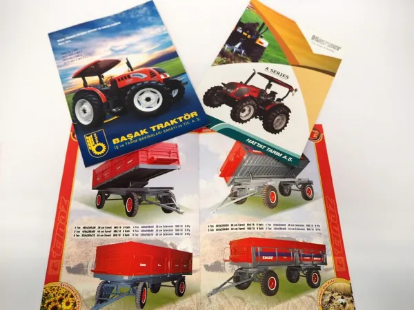 3x Original Prospekt Hattat Basak Tinaz Landtechnik Türkei ca. 1990/2000er Jahre