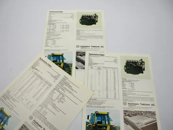 3x Original Prospekt Hürlimann H-5110 H-6130 H-6160 Allrad Turbo Traktor 1979