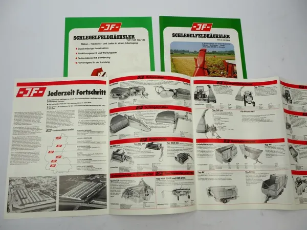 3x Original Prospekt JF Produktprogramm Landtechnik + Häcksler FH FHT 1970er J.