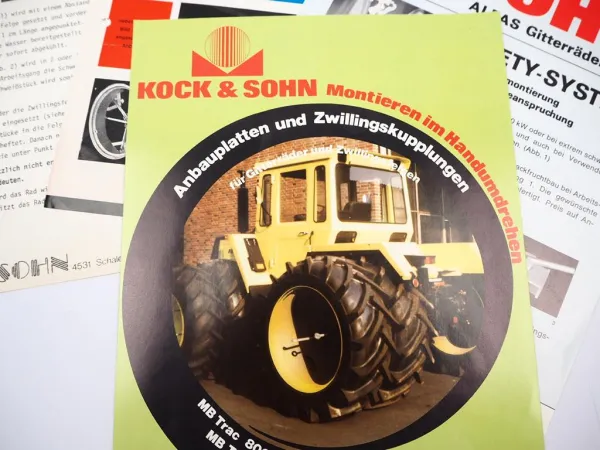 3x Original Prospekt Kock & Sohn Gitterräder Felgen z.B. am MB trac