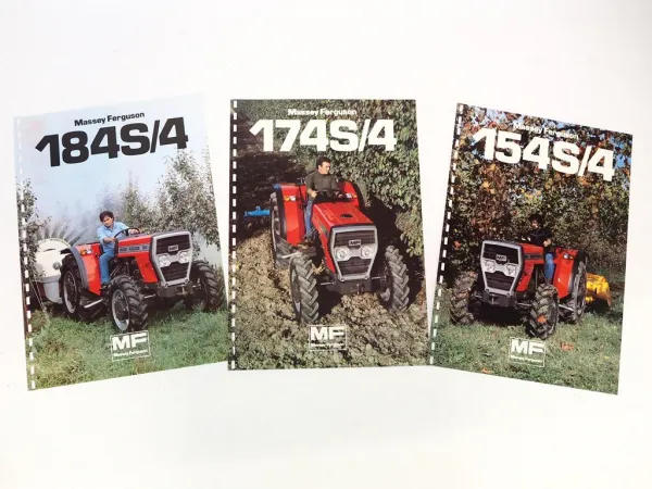 3x Original Prospekt Massey Ferguson MF 154S/4 174S/4 184S/4 Schlepper 1982
