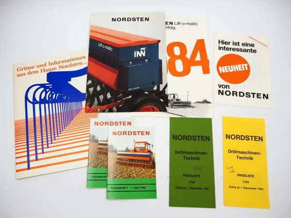 3x Original Prospekt Preisliste Mappe Nordsten Drillmaschine 1980er Jahre