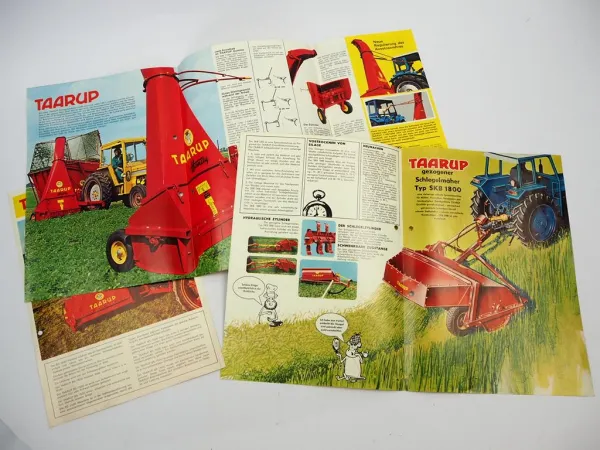 3x Original Prospekt Taarup BS SKB Handy Häcksler Anbaugerät f. Schlepper 1970er