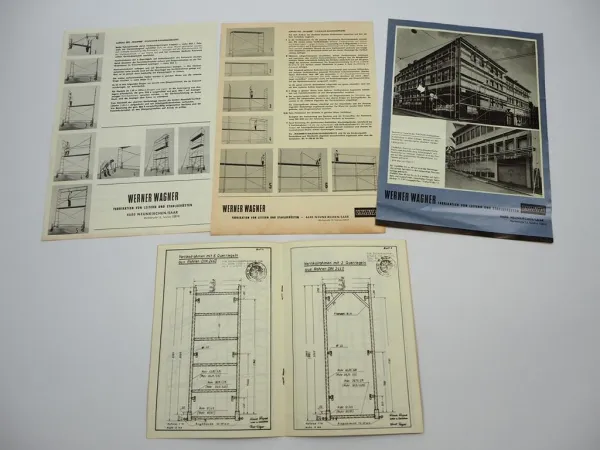 3x Original Prospekt Zulassung Wagner Stahlgerüst Neunkirchen Saar ca. 1966