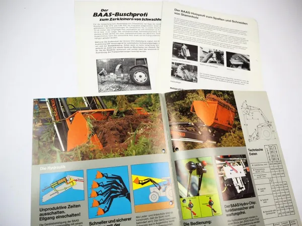 3x Prospekt Baas Lader Traktor Frontlader Serie VG & Geräte Buschprofi Holzprofi