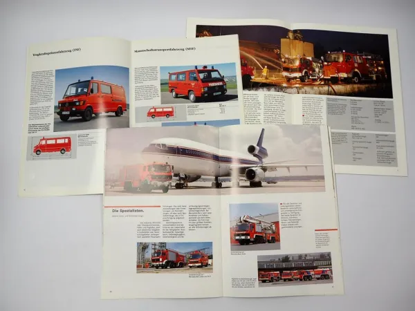 3x Prospekt Mercedes Benz Feuerwehrfahrzeuge Gesamtprogramm 1992/95