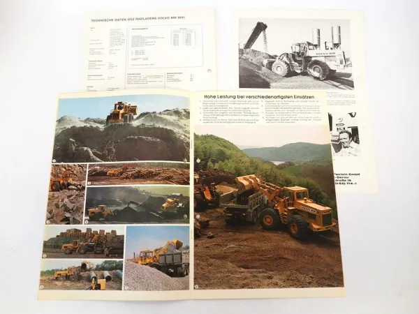 3x Prospekt Volvo BM 1641 Radlader Autobahnbau München Salzburg 1976/77