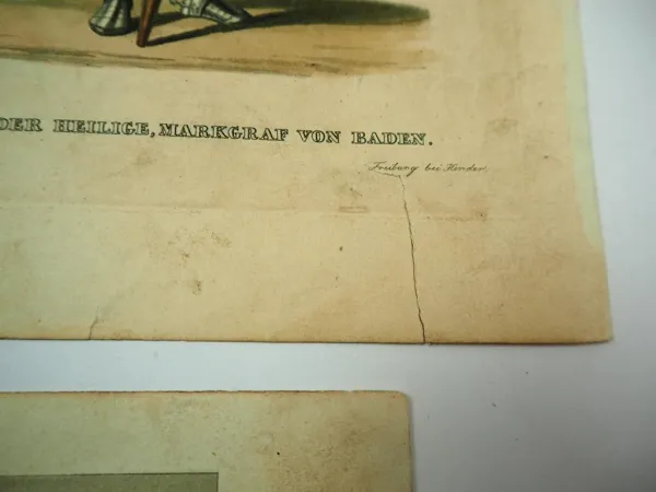 3x wohl Stahlstich Herder Freiburg Ortenberg Volkstrachten Markgraf Baden 1860