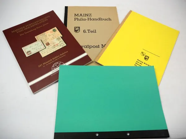 4 Hefte Postgeschichte Philatelie Mainz Privatpost Bahnpost Inflation