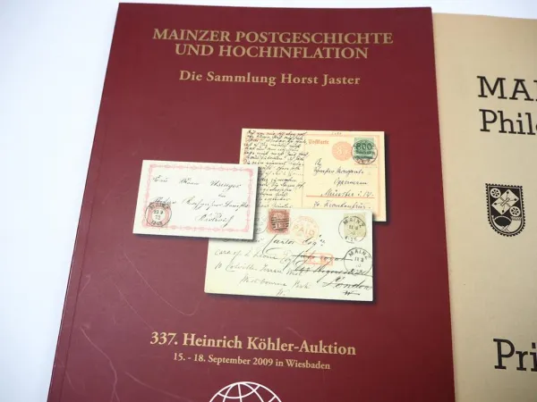 4 Hefte Postgeschichte Philatelie Mainz Privatpost Bahnpost Inflation