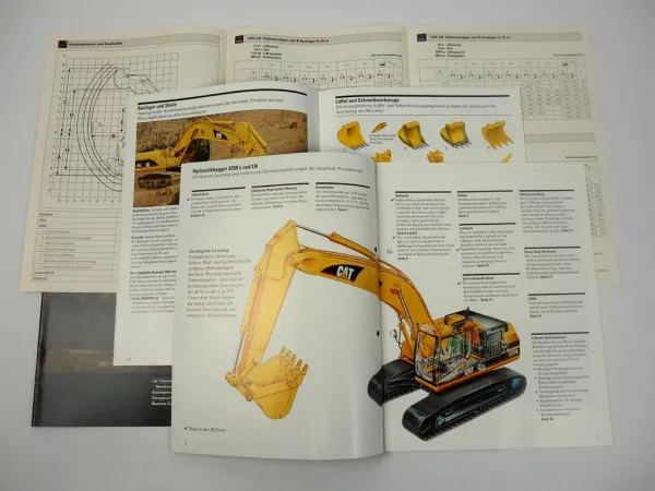 4 Prospekte Caterpillar CAT 325 325B 325C L LN Hydraulikbagger 1994/2005