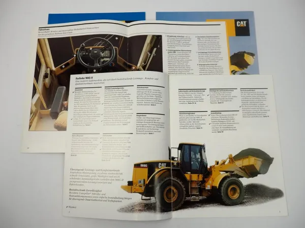 4 Prospekte Caterpillar CAT 966 F G H Radlader 1993/2005