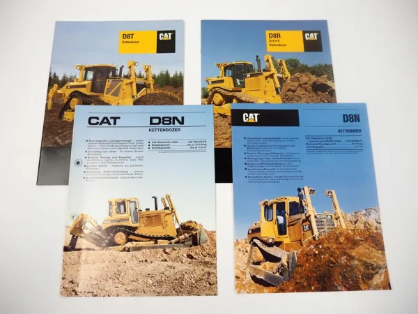 4 Prospekte Caterpillar CAT D8 N R T Kettendozer 1987/2004