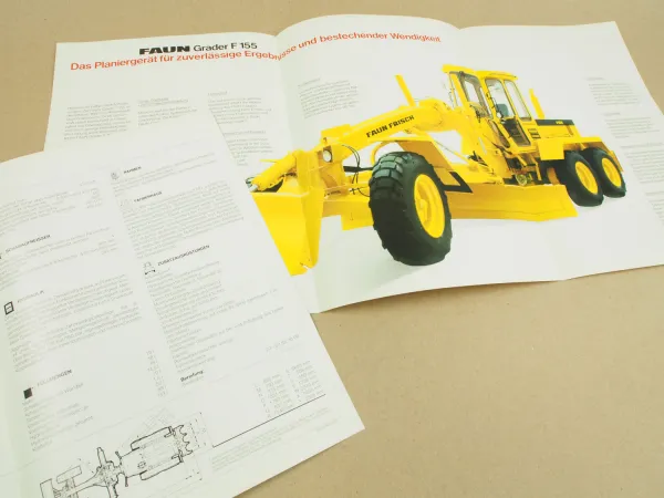 4 Prospekte Datenblätter FAUN F155 F106A F105A F105 Grader 80er Jahre