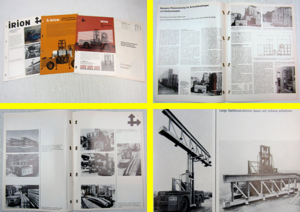 4 Prospekte Irion DBP Langgut-Gabelstapler Seitenstapler Ausgaben 1967/1968