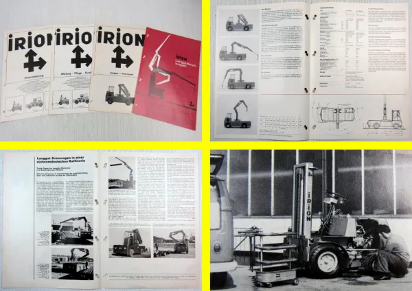 4 Prospekte Irion Langgutkranwagen Frontstapler Universalstapler 1967-1969