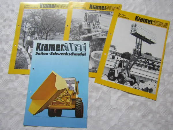 4 Prospekte Kramer Allrad Anbaugeräte Zusatzgeräte für Radlader 80/90er Jahre