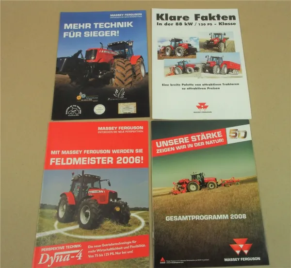 4 Prospekte Massey Ferguson MF 6270 4365 3600 5400 5470 ... Programmübersicht