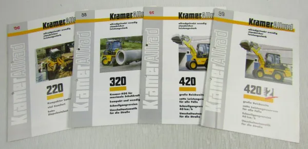 4 Prospekte Technische Daten Kramer Allrad 220 320 420 + Serie 2 Lader 90er Jahr