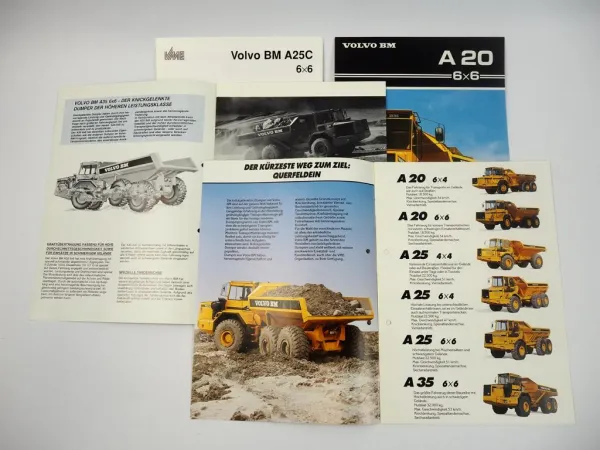 4 Prospekte Volvo BM A 20 25C 35 Dumper 1980er Jahre