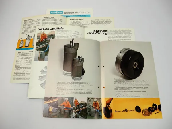 4 Prospekte Weda Tauchpumpen 1977