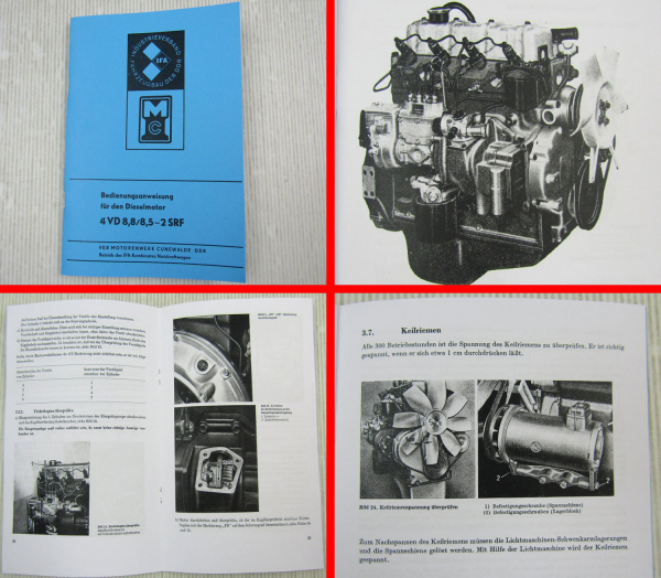 4VD 8,8 / 8,5-2 SRF Dieselmotor Betriebsanleitung 1982