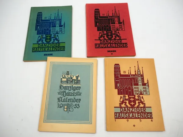 4x Danziger Hauskalender 1951 bis 1954 Danzig Gdańsk Polen Siegfried Rosenberg
