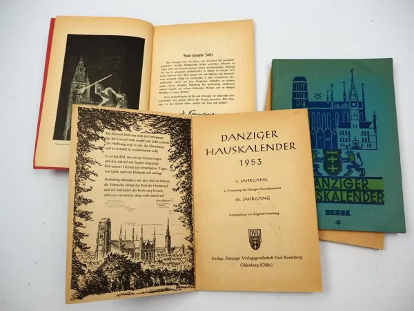 4x Danziger Hauskalender 1951 bis 1954 Danzig Gdańsk Polen Siegfried Rosenberg