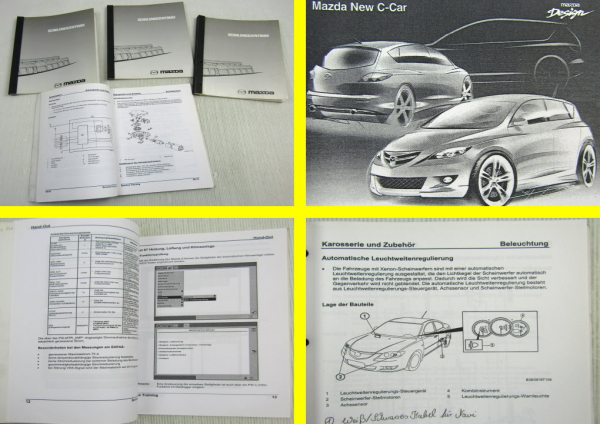 4x Mazda Karosserie Airbag Elektrik MESI Schulung Training Werkstatthandbuch