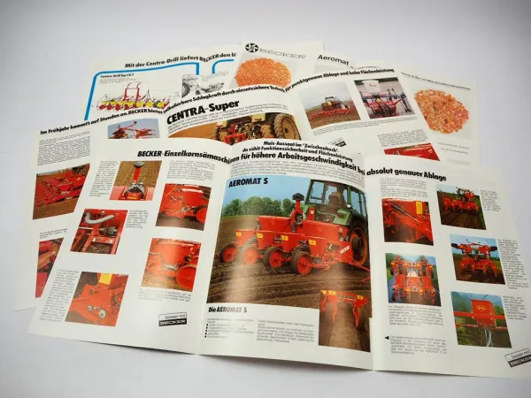 4x Original Prospekt Becker Anbaugeräte Traktoren Bodenbearbeitung Landtechnik