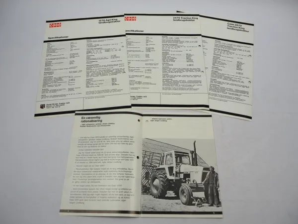 4x Original Prospekt Case 1270 2470 2670 Agri Traction King Schlepper 1970er J.