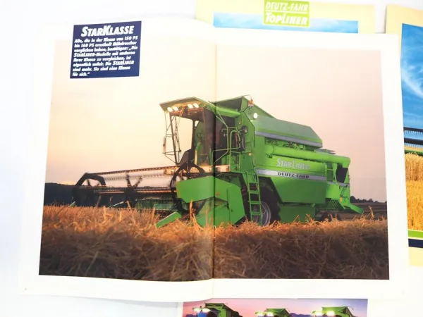 4x Original Prospekt Deutz Fahr Topliner Starliner Mähdrescher 1990er Jahre