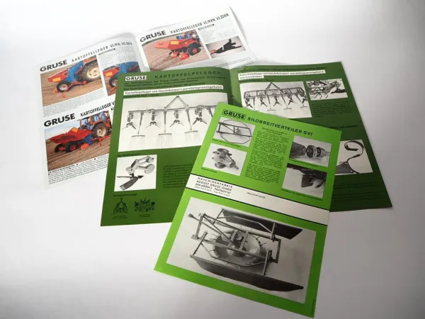 4x Original Prospekt Gruse Kartoffelleger Kartoffelpfleger Silobreitverteiler