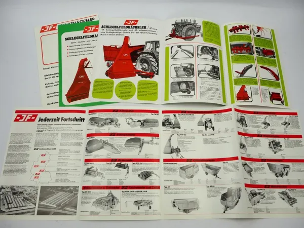 4x Original Prospekt JF Produktprogramm Landtechnik + Häcksler FC FH FHT 1970er