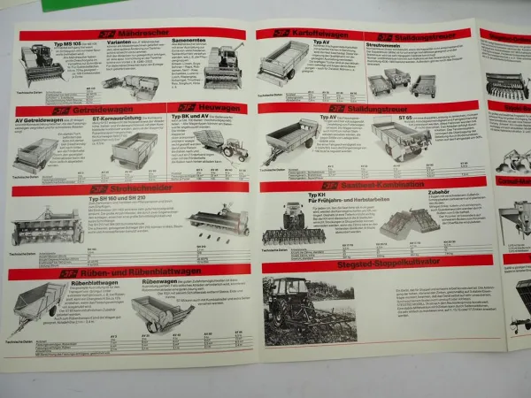 4x Original Prospekt JF Produktprogramm Landtechnik + Häcksler FC FH FHT 1970er