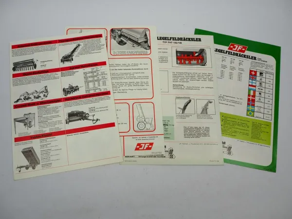 4x Original Prospekt JF Produktprogramm Landtechnik + Häcksler FC FH FHT 1970er
