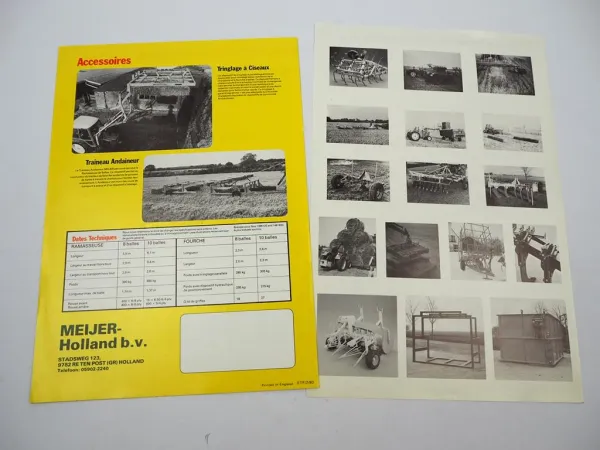 4x Original Prospekt Meijer Holland Landtechnik 1970/80er Jahre