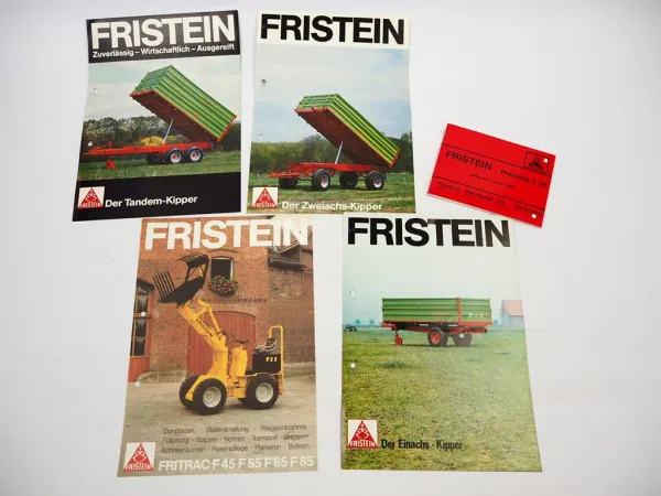 4x Original Prospekt Preisliste Fristein Landtechnik Fritrac Kippanhänger 1980er