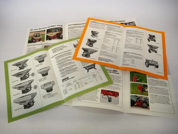 4x Original Prospekt Rauch Zweischeibendüngerstreuer Pneumatikdüngerstreuer 1986