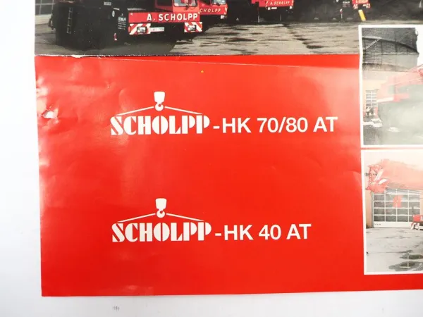4x Original Prospekt Scholpp Schwertransport Kran ca. 1990