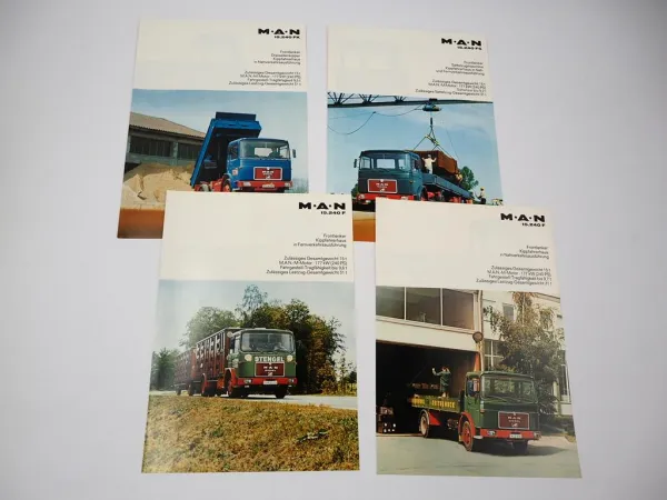 4x Prospekt MAN Nutzfahrzeuge 15.240 F FS FK Frontlenker LKW 1970er Jahre