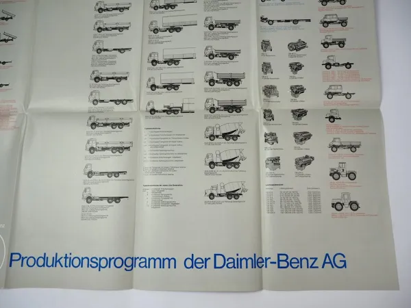 4x Prospekt Mercedes Benz LKW Kipper Sattelzug Pritsche Gesamtprogramm 1970er J.