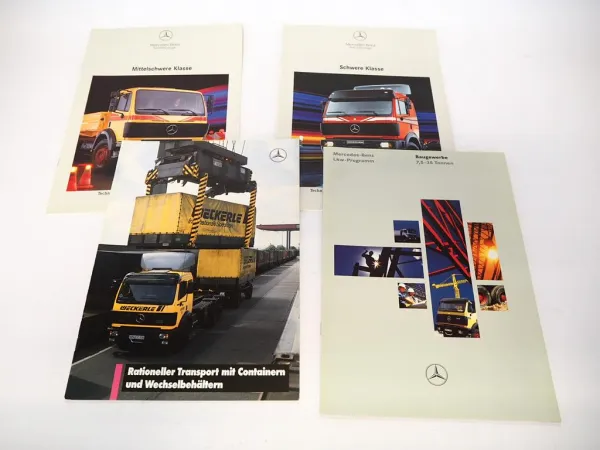 4x Prospekt Mercedes Benz Nutzfahrzeuge LKW Baugewerbe Kipper 1992/94