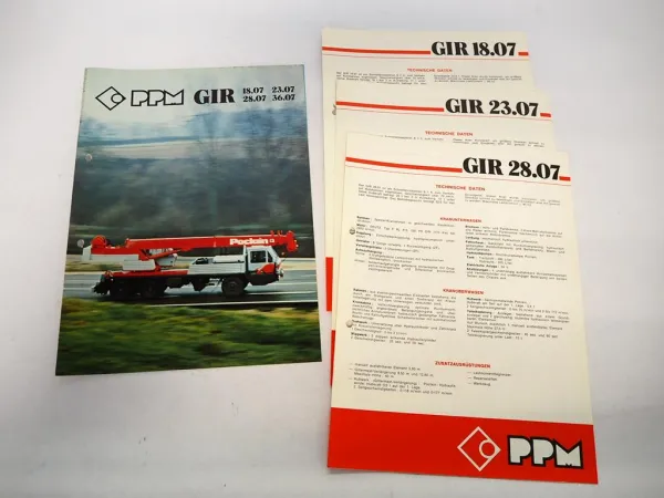 4x Prospekt Poclain PPM GIR 18.07 23.07 28.07 36.07 Mobilkran Techn. Daten 1978