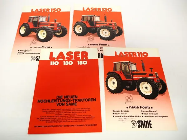 4x Prospekt Same Laser 110 130 150 Schlepper mit technische Daten 1985