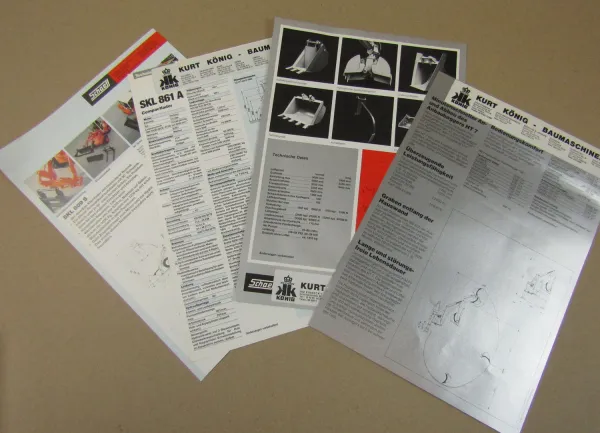 4x Prospekt Schaeff Radlader SKL 809S 861A Anbaubagger HT7 HT12 80/90er Jahre