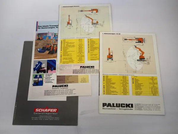 4x Prospekt Takeuchi TB025 TB035 TB045 TB45S TZ30 Raupenbagger 1990er Jahre