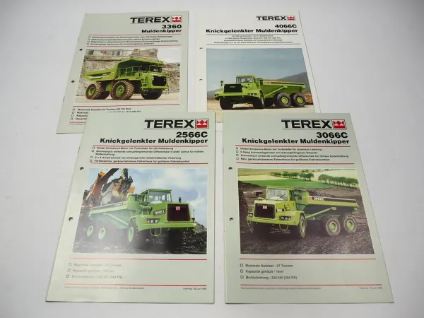4x Prospekt Terex 2566 3066 3360 4066 C Muldenkipper 1995/96